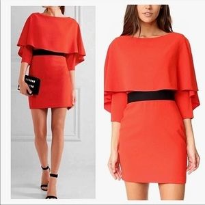 Alice + Olivia red cape dress
